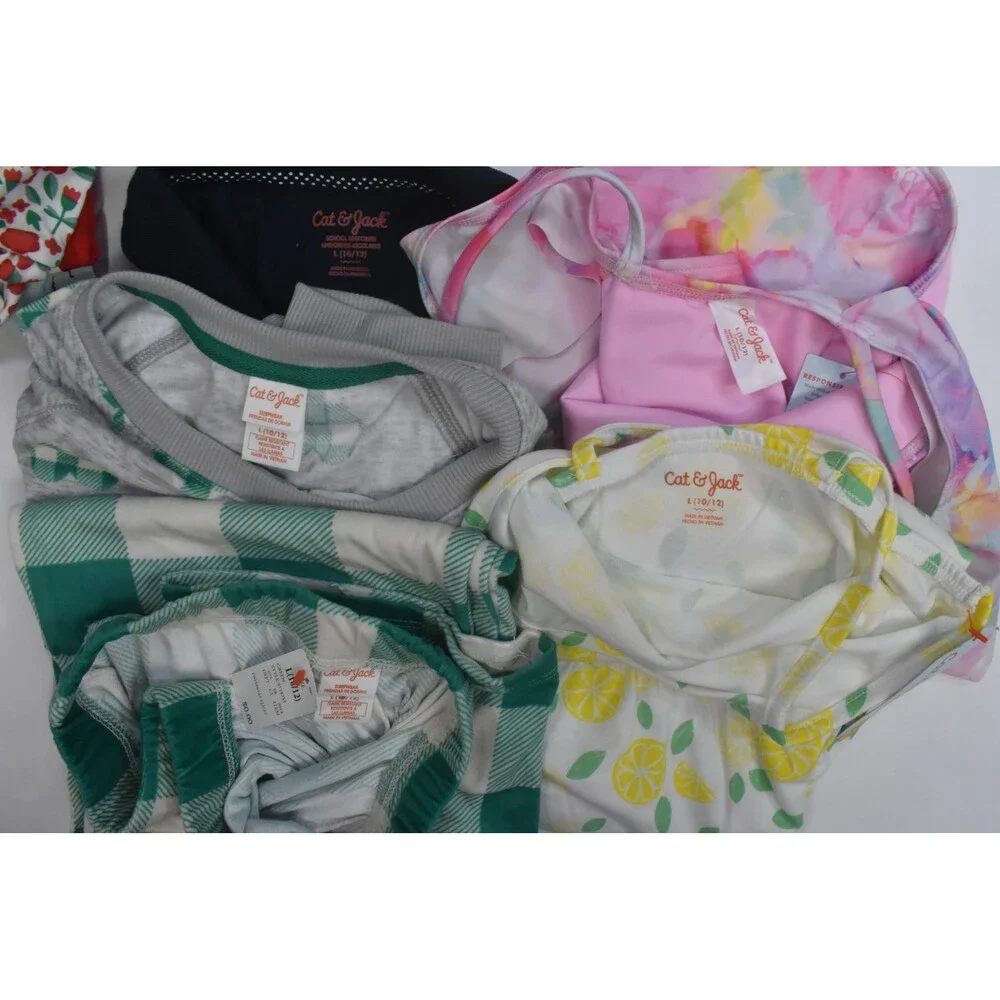 Cat & Jack Buk Lot Of 11 Girls Size 10/12 Mixed Season Tops Bottoms Dresses